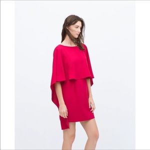 Zara coral/red flowy dress